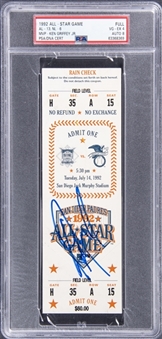 Ken Griffey Jr. Signed 1992 MLB All-Star Game MVP Full Ticket from 7/14/1992 - PSA VG-EX 4, PSA/DNA 8